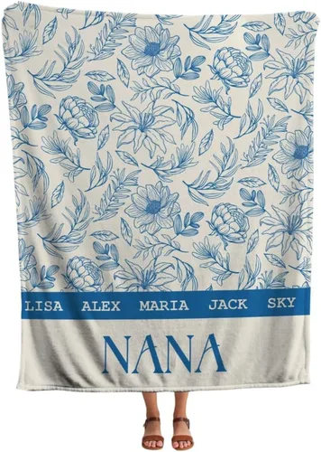 Vista 21 de Personalized Grandma Blanket, Gifts for Grandmother from Grand Kids, Name Blankets for Mimi, Gigi, Nana (Grandma 01)