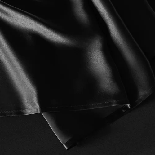 Vista 7 de LILYSILK Funda de edredón de seda negra para cama individual, fundas de edredón de seda de 19 momme