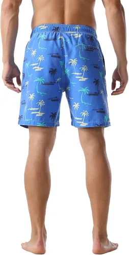 Vista 4 de Nonwe Traje de baño para hombre, de secado rápido, retro, suave, lavado con cordón