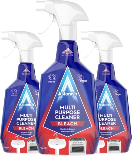 Vista 3 de Astonish Spray de limpieza multiusos con el poder añadido del lejía, solución de limpieza multiusos que elimina manchas resistentes y limpia