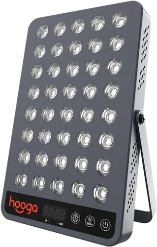 Vista 5 de Hooga Dispositivo de panel de terapia de luz roja - Terapia de luz infrarroja cercana de 660 nm y 850 nm, lámpara de terapia de luz LED para cara