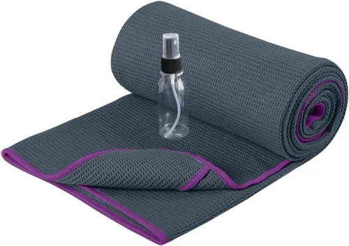 Vista 9 de Heathyoga Toalla de yoga caliente antideslizante, toalla de microfibra antideslizante, diseño exclusivo de bolsillos en las esquinas, doble agarre