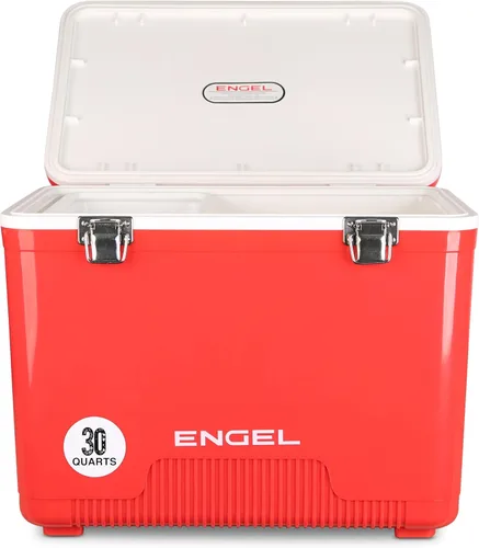 Vista 10 de Engel UC30 30qt a prueba de fugas, hermético, enfriador de caja de secado y caja de almuerzo rígida Azul
