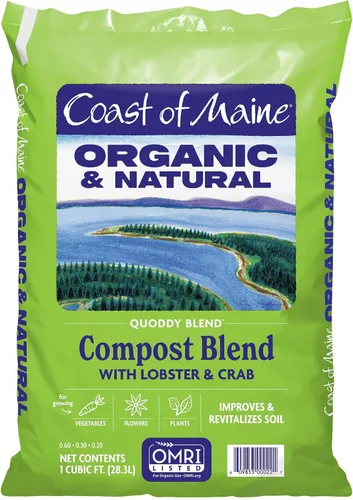 Vista 3 de Coast of Maine Quoddy Blend, 1 pies cúbicos (paquete de 2) mezcla de compost orgánico y natural con langosta y cangrejo - Mejora y revitaliza