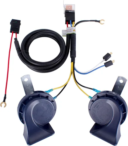 Vista 9 de FARBIN Bocina de coche impermeable de 12 V para coche, kit de bocina de caracol eléctrico de doble tono, universal para cualquier vehículo de 12 V