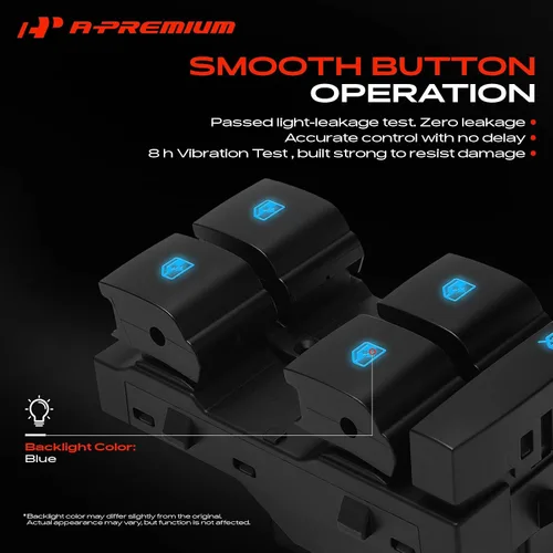 Vista 5 de A-Premium Interruptor de elevalunas eléctrico delantero izquierdo del lado del conductor, ninguna función automática