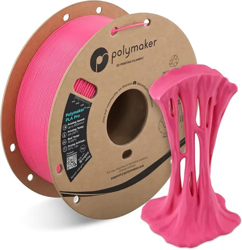 Vista 51 de Polymaker PLA Pro Filament 1.75mm 1KG Black, High-Impact Resistance Tough, High Speed Up to 300mm/s, Clean Surface, Low-Warp, Easy to Print on