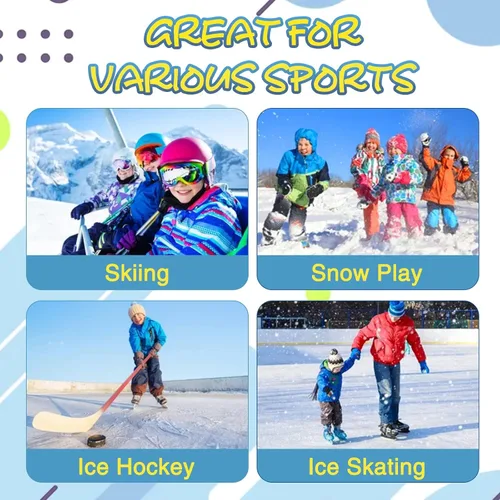 Vista 6 de Aaronano Calcetines de esquí de lana merino OTC para niños, calcetines térmicos para patinaje en nieve para niñas y niños pequeños, 2 pares