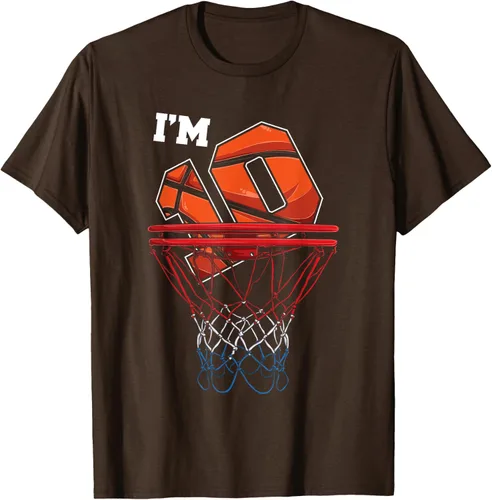 Vista 60 de Camiseta de regalo de cumpleaños con red de baloncesto de 10 años, Negro