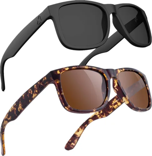 Vista 6 de MAXJULI Gafas de sol polarizadas para hombres y mujeres, lentes de sol rectangulares con protección UV 8806