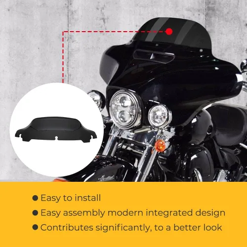 Vista 4 de Parabrisas ondulado negro de 7 pulgadas para Harley Touring Electra Street Glide Ultra Limited Trike Trike Ultra Classic FLHT FLHX FLHXS FLHTK