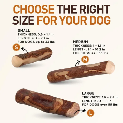 Vista 3 de Wildfang® Palitos masticables de madera de olivo para perros, pequeños, juguetes masticables resistentes para masticadores agresivos, juguetes
