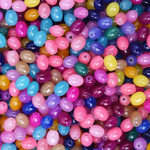 Vista 7 de HAAMIIQII Cuentas espaciadoras de piedra libre de jade rojo de 0.394 a 0.630 pulgadas, cuentas sueltas para la fabricación de joyas, pulseras