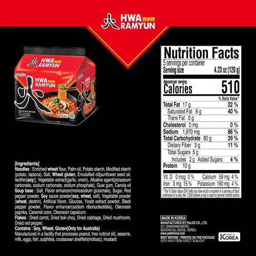 Vista 2 de Paldo, Fideos instantáneos Hwa Ramen, 5