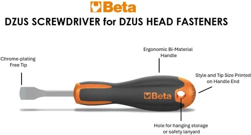 Vista 2 de Beta 1201E/DZ Evox Dzus Destornillador Herramienta de Fijación de Panel de Giro Rápido de Cuarto de Vuelta Mango Ergonómico, Diseño