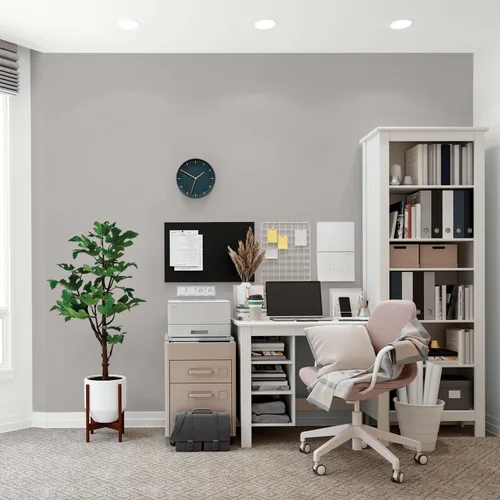 Vista 121 de Glidden Pintura Interior + Imprimación: Gris/Plata Antigua, Una Capa, Satinado, 1 Galón