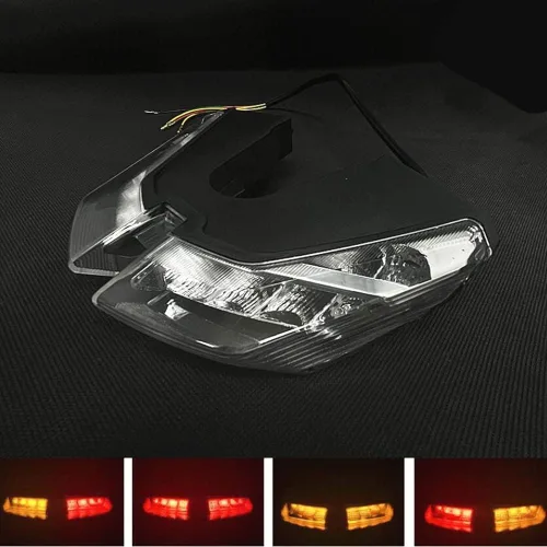 Vista 2 de Luces de freno traseras LED intermitentes integradas compatibles con DUCATI HYPERMOTARD 821 939 950 SP 2012-2021 (transparente)