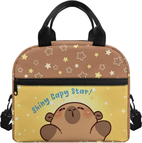 Vista 23 de doginthehole Bolsa de almuerzo de noche estrellada para mujeres y niñas, bolsa de almuerzo con correa ajustable para el hombro con estampado
