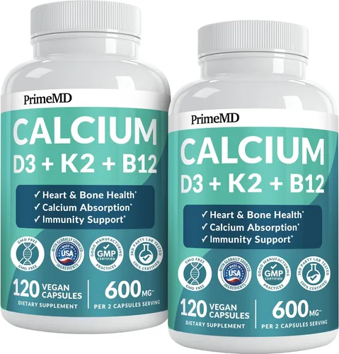 Vista 12 de Suplementos de calcio 4 en 1 para mujeres y hombres - Suplemento de calcio con vitamina D3 K2 5000 UI, 601 mg por porción - Sin gluten, apto