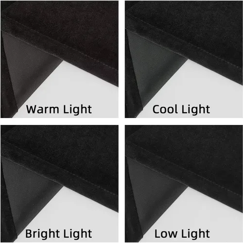 Vista 6 de Joydeco Cortinas de terciopelo negro de 63 pulgadas de largo, 2 paneles, cortinas opacas de lujo con bolsillo para barra, cortinas de ventana