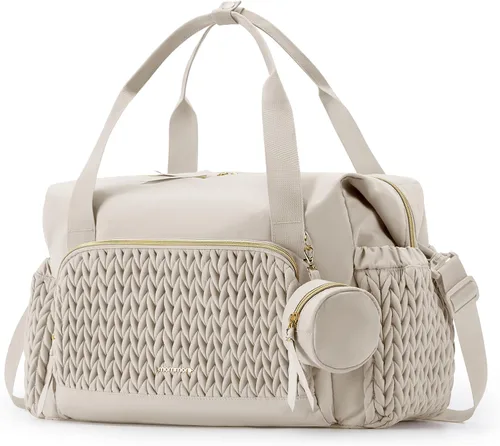 Vista 8 de mommore - Bolso para pañales, bolsos de gran capacidad para viajes, bolso para hospital para parto, bolso para bebé con estuche para chupete