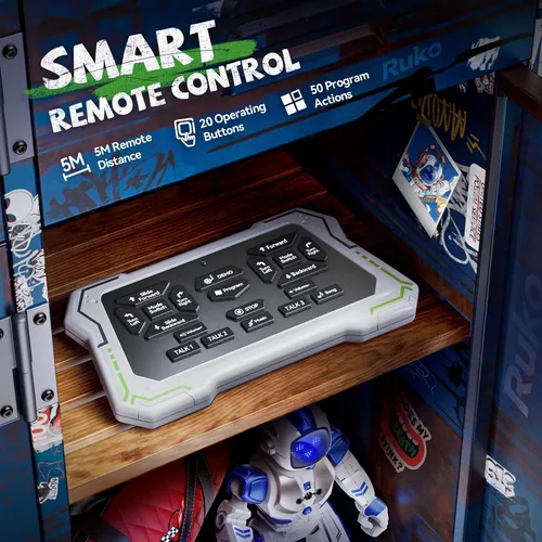 Vista 9 de Ruko 6088 Robot Juguetes para niños, detección remota programable de gestos y control de aplicación, cara LED interactiva, robot inteligente