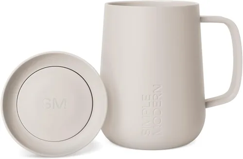 Vista 14 de Simple Modern - Taza Voyager Signature Vaso de viaje para café con tapa de 360° y asa Vaso de café helado con revestimiento de cerámica, acero