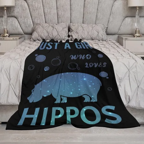 Vista 6 de Regalos de manta de hipopótamo, 76x102 cm Manta de hipopótamo suave de franela, regalos cálidos y ligeros de hipopótamo para niñas y niños