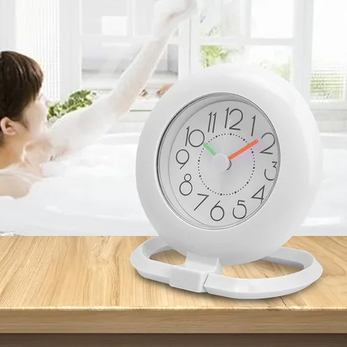 Vista 8 de Reloj de ducha digital de baño, temporizador impermeable para baño, temporizador colgante para cocina, hogar, pared y decoración de mesa (blanco)