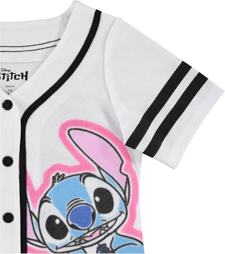 Vista 4 de Disney Camiseta de béisbol para niñas con Lilo & Stitch y Mickey Mouse, tallas para niñas 4-16