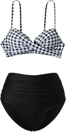 Vista 3 de SNKSDGM Bikini brasileño sexy y atrevido de dos piezas con correas trenzadas, trajes de baño de talla grande de baja altura