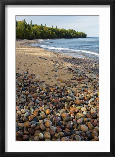 Vista 2 de ART.COM Impresiones artísticas enmarcadas para pared, Michigan, Pictured Rocks National Lakeshore, Au Sable Point and Lake Superior por Jamie & Judy