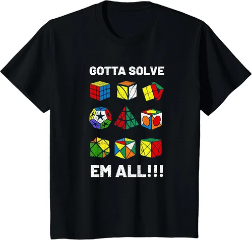 Vista 51 de Competitive Puzzle Cube Gotta Solve Em All Speed Cubing T-Shirt Asphalt Grey