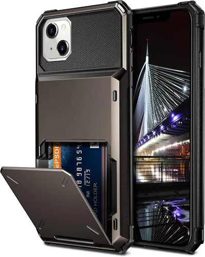 Vista 8 de Vofolen Funda tipo cartera para iPhone 13 con 4 tarjeteros para hombre