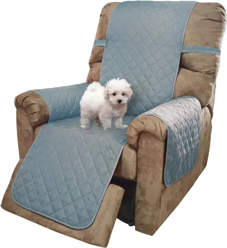 Vista 45 de U-NICE HOME Funda para sillón reclinable, reversible, con correas elásticas, resistente al agua, protege de perros y mascotas, sillón pequeño