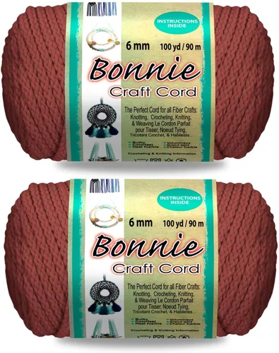 Vista 43 de Pepperell Bonnie - Cordón de macramé trenzado 6 mm x 91.4 m Almendra (Paquete de 2) Cordón de polipropileno retorcido para manualidades DIY