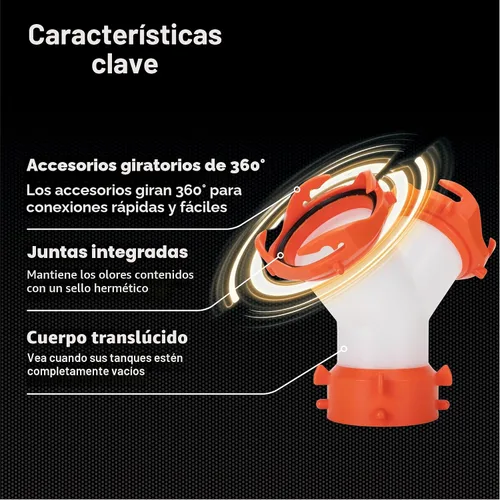 Vista 5 de Camco, fijación FLEX Rhino, Accesorio Wye