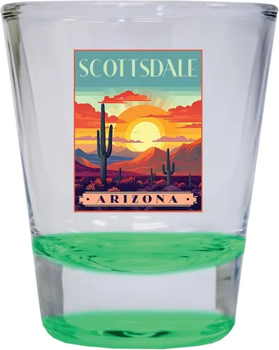 Vista 5 de Scottsdale Arizona Design C Souvenir - Vaso de chupito redondo de 1.5 onzas, color azul, paquete de 2