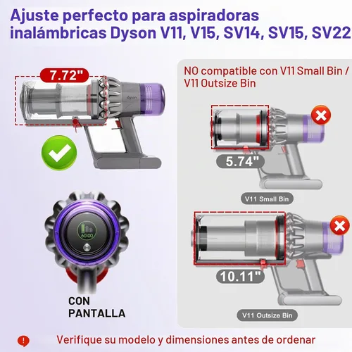 Vista 2 de Lemige V11 V15 filtro de vacío contenedor de polvo de repuesto para Dyson