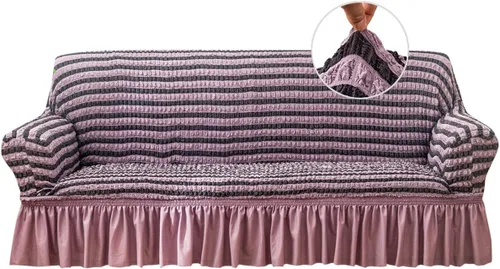Vista 27 de Qubjus Funda Elástica para Sofá Fundas para Sofá Lavables Funda para Sofá Sillón Cama Protector de Muebles de Fácil Ajuste con Parte Inferior Beige