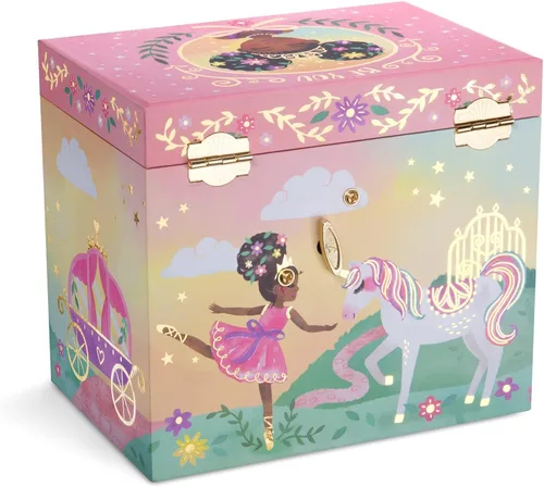 Vista 7 de Jewelkeeper Caja de música de bailarina y juego de joyas para niñas pequeñas 3 regalos de bailarina para niñas diseño de reina pequeña caja