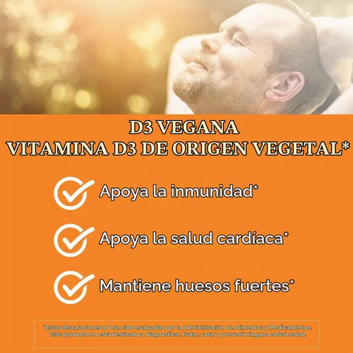 Vista 5 de Cápsulas vegetarianas Doctor's Best, Best Vegan D3, DRB-00302, 1, 1 Suplemento vegano de vitamina D para hombres y mujeres, ayuda a apoyar