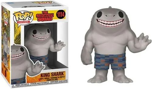 Vista 6 de POP Suicide Squad - Figura de vinilo King Shark [Nanaue] Funko Pop! (Con funda protectora de caja compatible), multicolor, 3.75 pulgadas