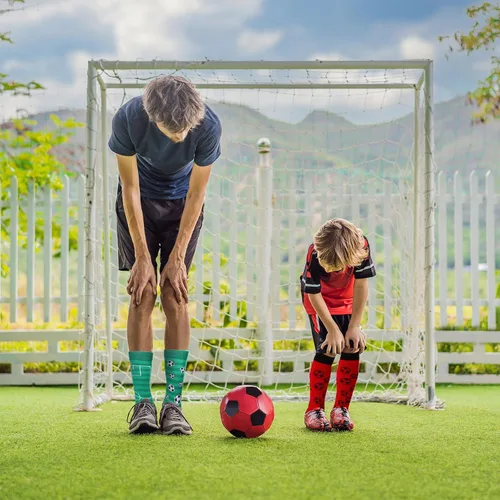 Vista 4 de 6 pares de calcetines divertidos de béisbol, fútbol, golf, voleibol, música, para mujeres y hombres, novedosos calcetines deportivos para regalar