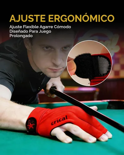 Vista 8 de CRICAL Billiard Glove, 3 Finger Pool Glove with Lycra