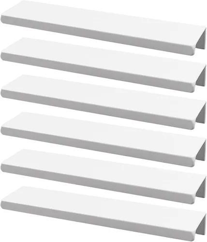Vista 24 de Tiradores negros de 3.94 pulgadas para gabinete, 6 unidades, espacio entre agujeros de 2.52 pulgadas, tiradores de borde de aleación de aluminio