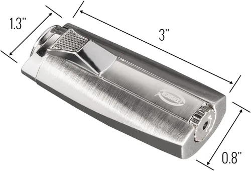 Vista 5 de Cobber Antorcha recargable y resistente al viento doble llama de chorro de butano encendedor para hombres ideas de regalo (plata)