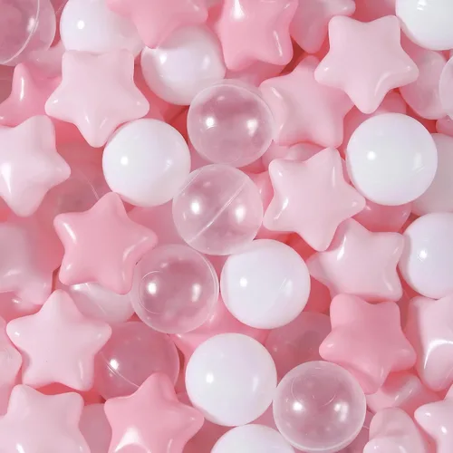 Vista 23 de Pelotas de Corral de Bolas Realhaha 50 100 200 500, Formas de Estrella para Bebés Niños Parque Infantil Bolas de Plástico para Bebés Piscina