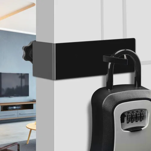 Vista 7 de TUPSKY Soporte de montaje de puerta para caja de seguridad, ganchos de puerta ajustables para cerradura de seguridad, llaves de caja de acceso