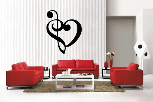 Vista 6 de Calcomanía de vinilo removible estilo música Home Décor, tamaño grande, 6076675
